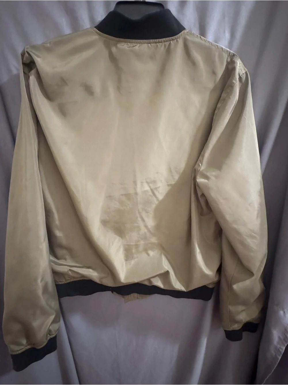Original Penguin Olive Bomber Jacket with Black Trim-0078
